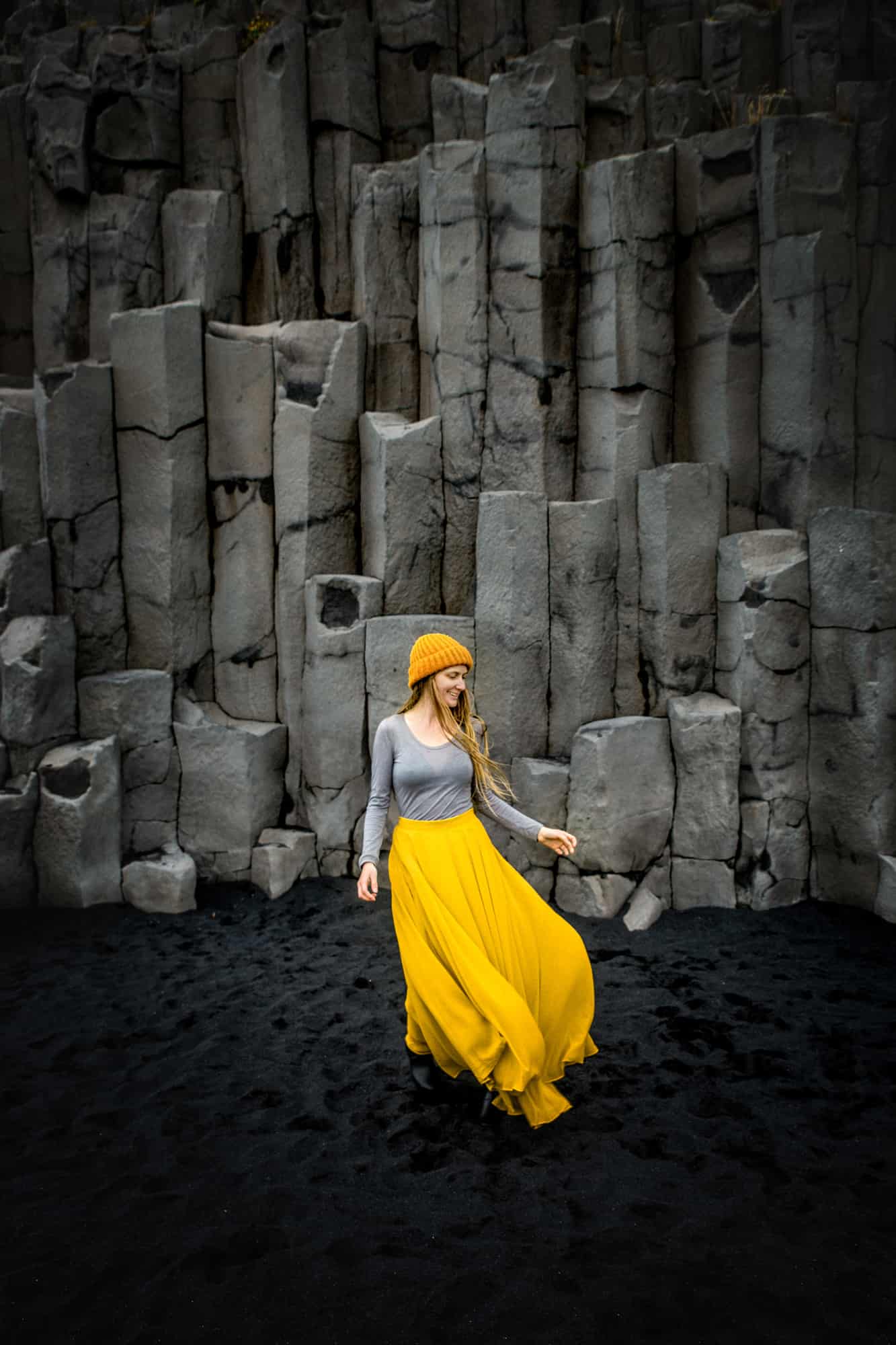 Reynisfjara is the most popular black beach in Iceland | Reynisfjara basalt columns in Iceland