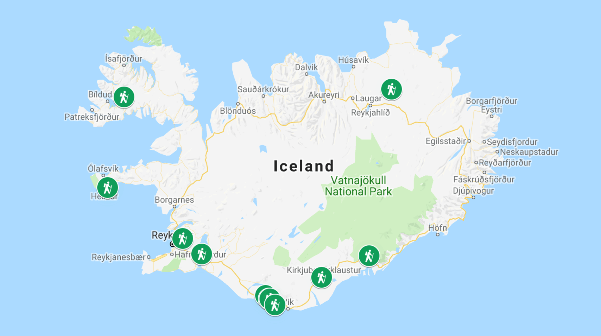 Iceland hiking maps