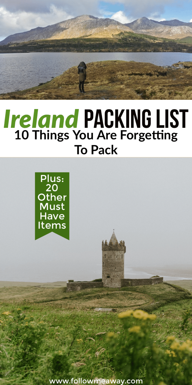 Ireland Packing List: 10 Things You Are Forgetting To Bring | What to pack for ireland | what to wear in ireland | what to bring to Ireland | packing for ireland | Ireland travel tips #ireland #packing #packinglist #irish #traveltips #irelandtravel #irishgirl #europe