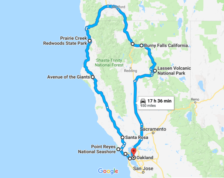 northern california road trip itinerary 5 days