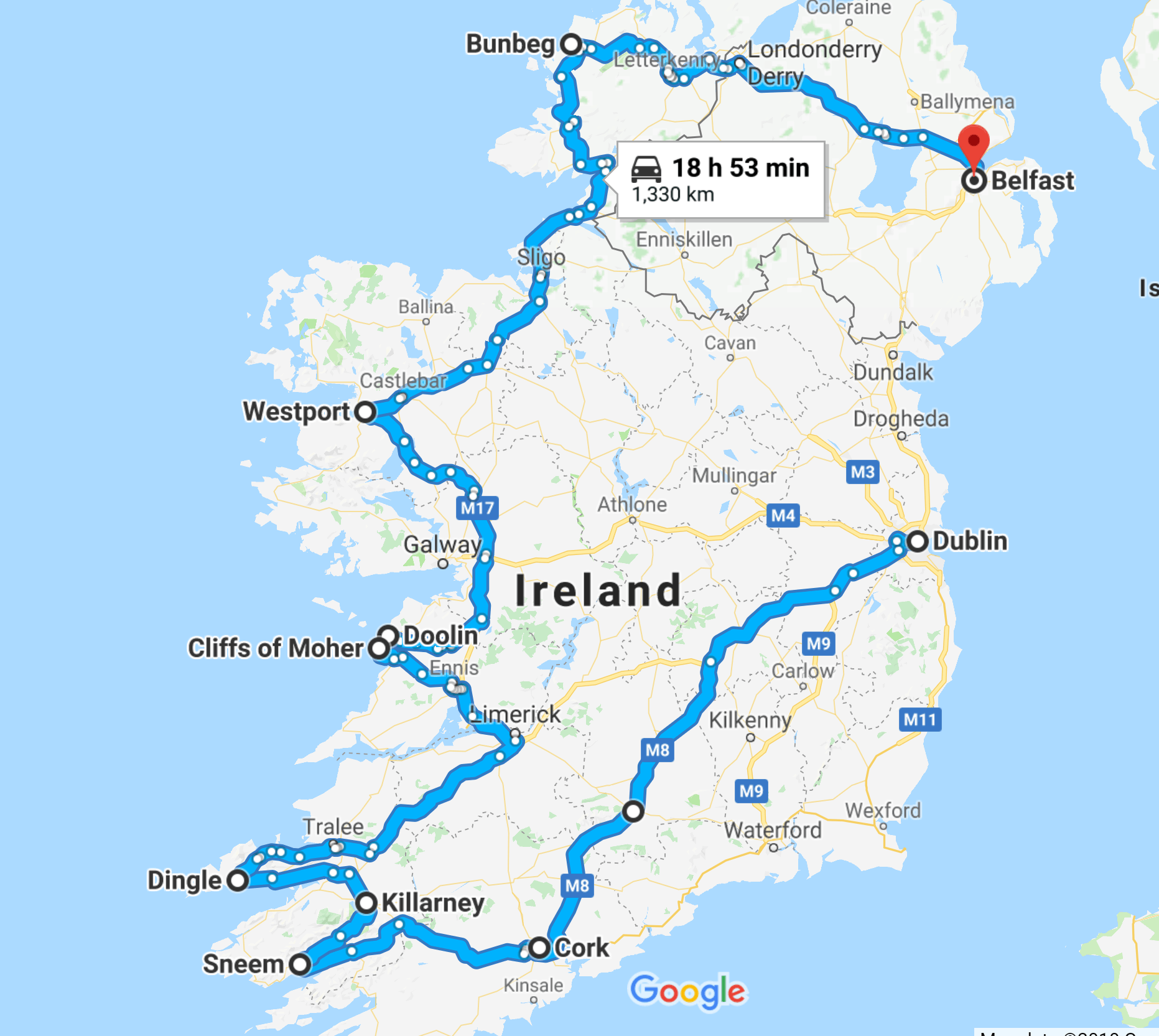 travel ireland by car