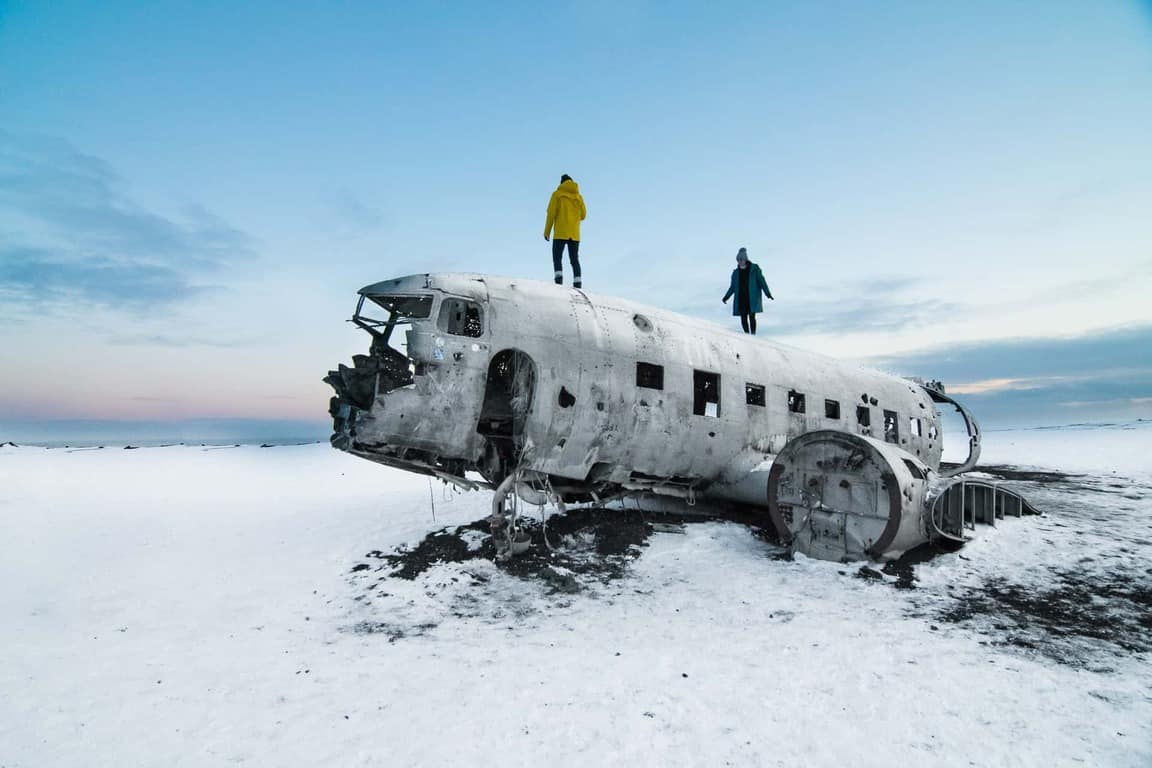 Visit the plane wreck for best things to do in iceland in winter