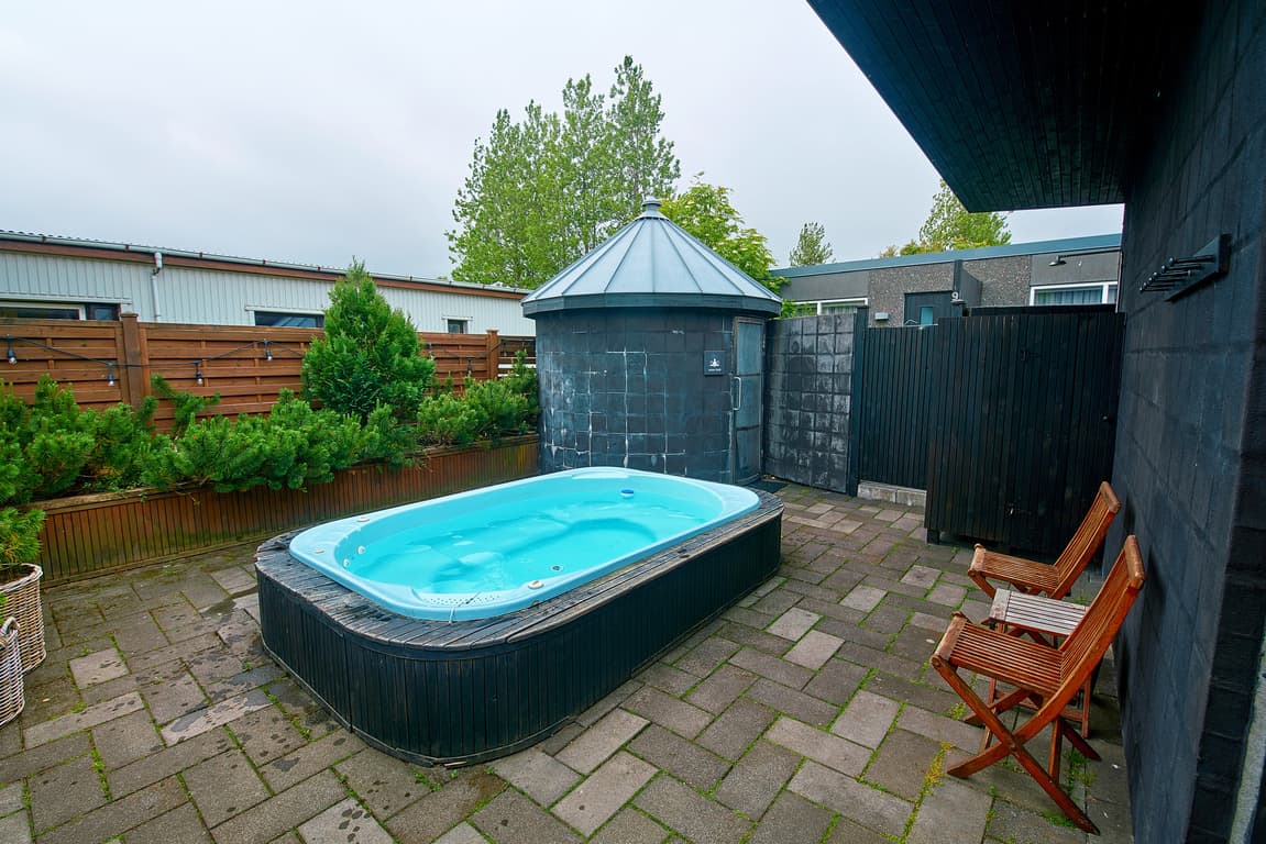 Steam shower and pool at Iceland Airbnb