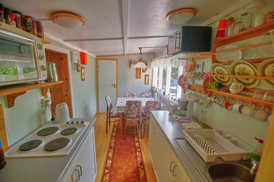 Kitchen in one of the more remote Airbnbs in Iceland