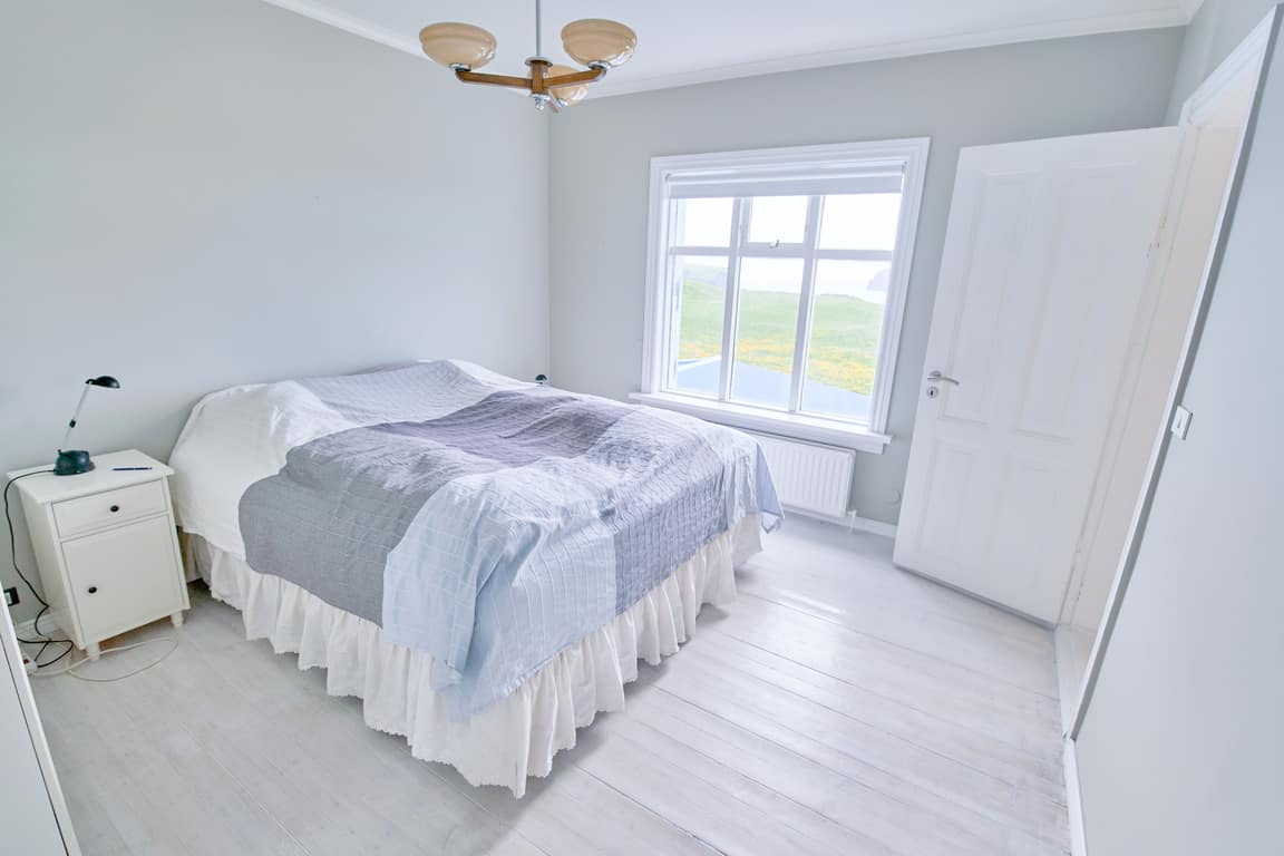 white bedroom on Westman Islands Iceland