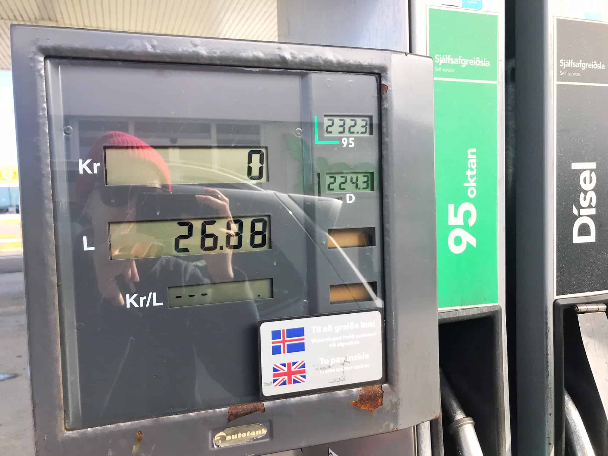 Iceland gas station pump 