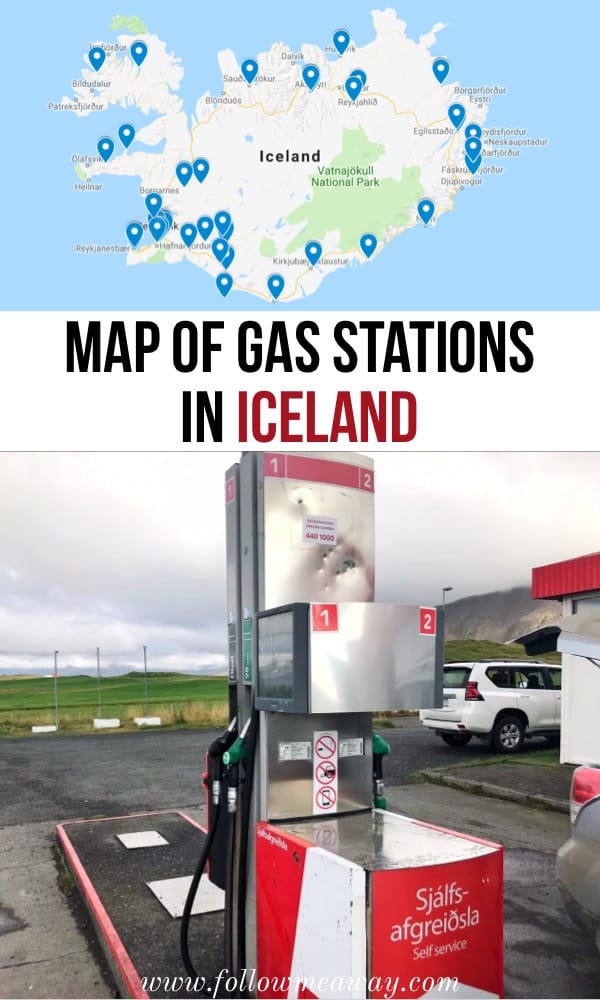 Map of the gas stations in Iceland | how to find gas stations in iceland | getting gas in iceland | cost of gas in iceland | iceland travel tips | iceland on a budget 