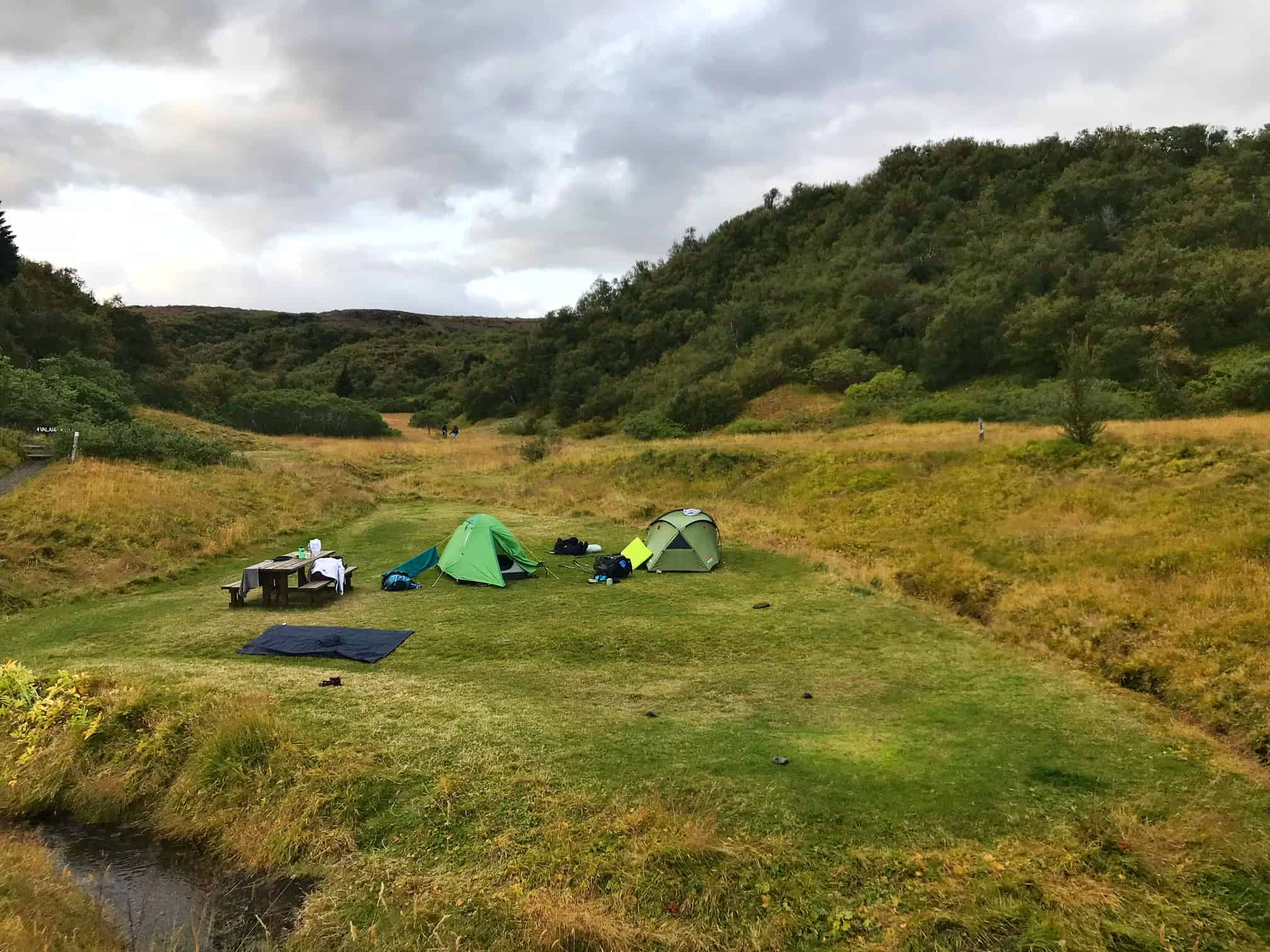 camping in Thorsmork in the Icelandic highlands