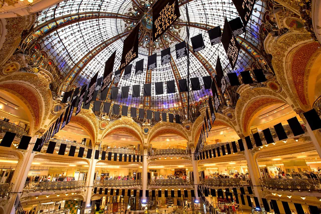 Galeries Lafayette is the largest and most opulent covered passage in Paris | Paris shopping at Galeries Lafayette