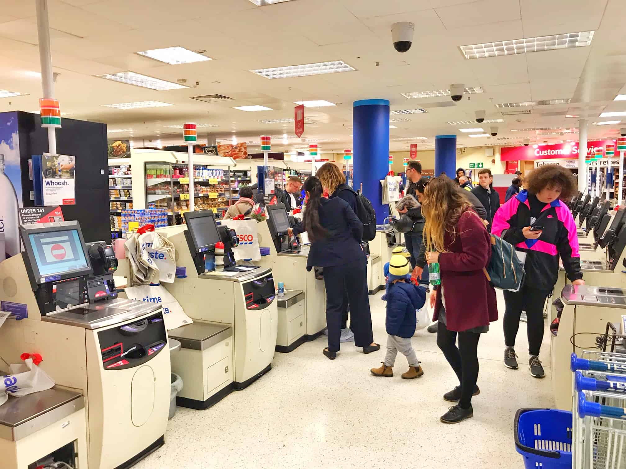 self checkout is popular at supermarkets and grocery stores in london