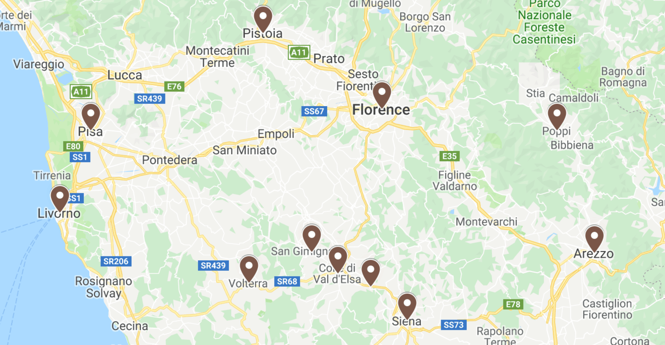 Tuscany Road Trip Map Of Best Stops In Italy | Map Of Best Road Trip Stops In Tuscany