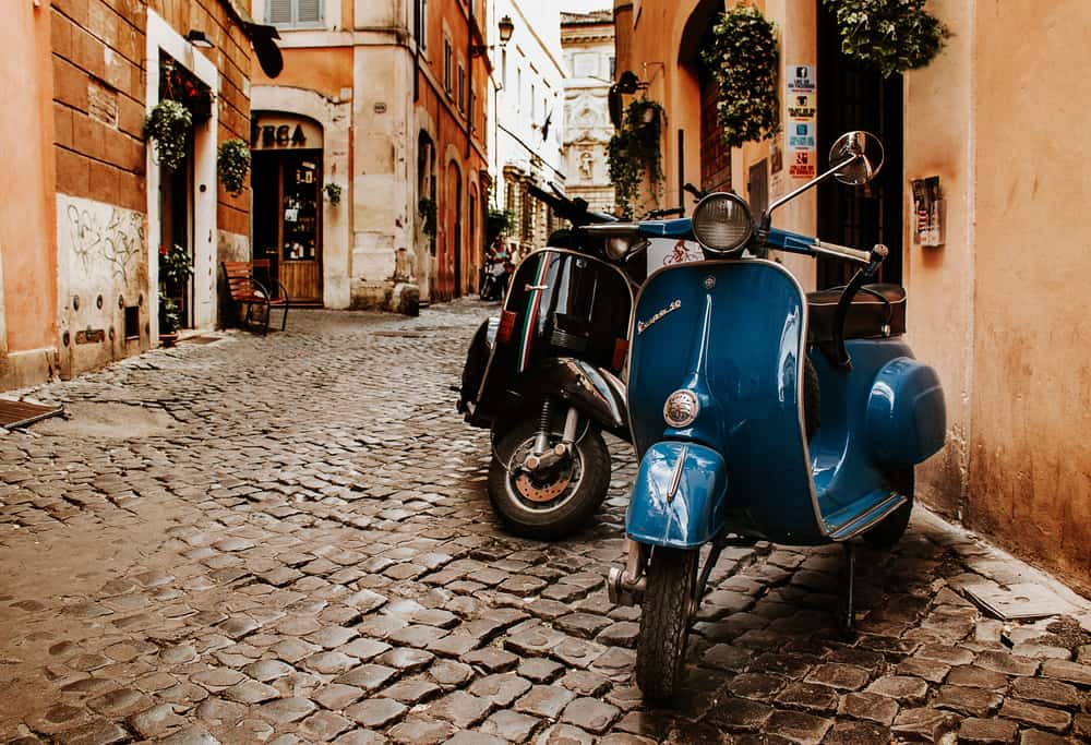 Vespas, taxis, cars and trains are the best way to explore Italy! 
