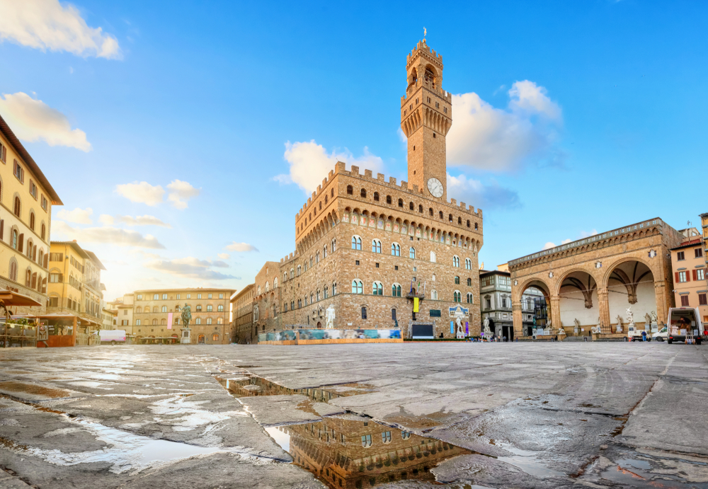 The Palazzo Vecchio in Piazza della Signoria.