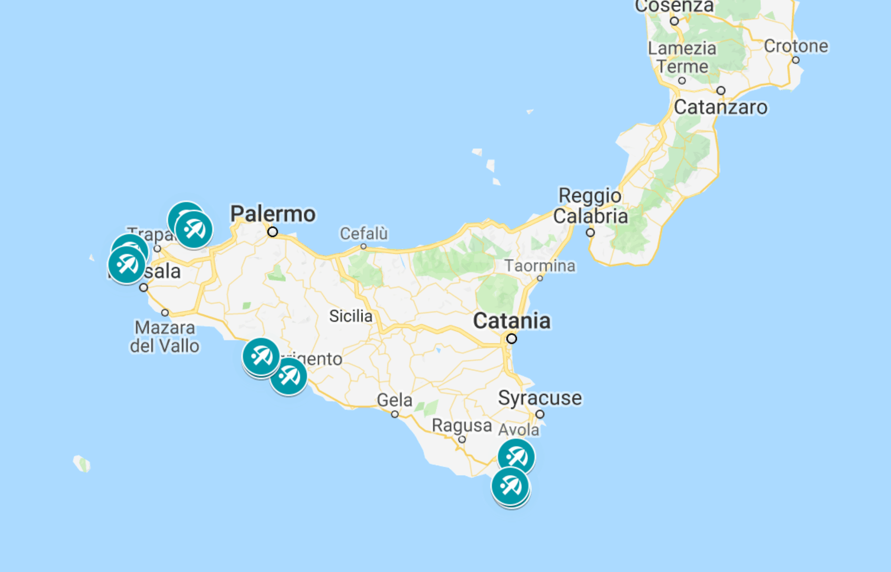 Map Of The Best Beaches In Sicily Italy 