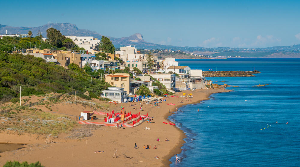 Marinella di Selinunte one of the more urban beaches in Sicily 