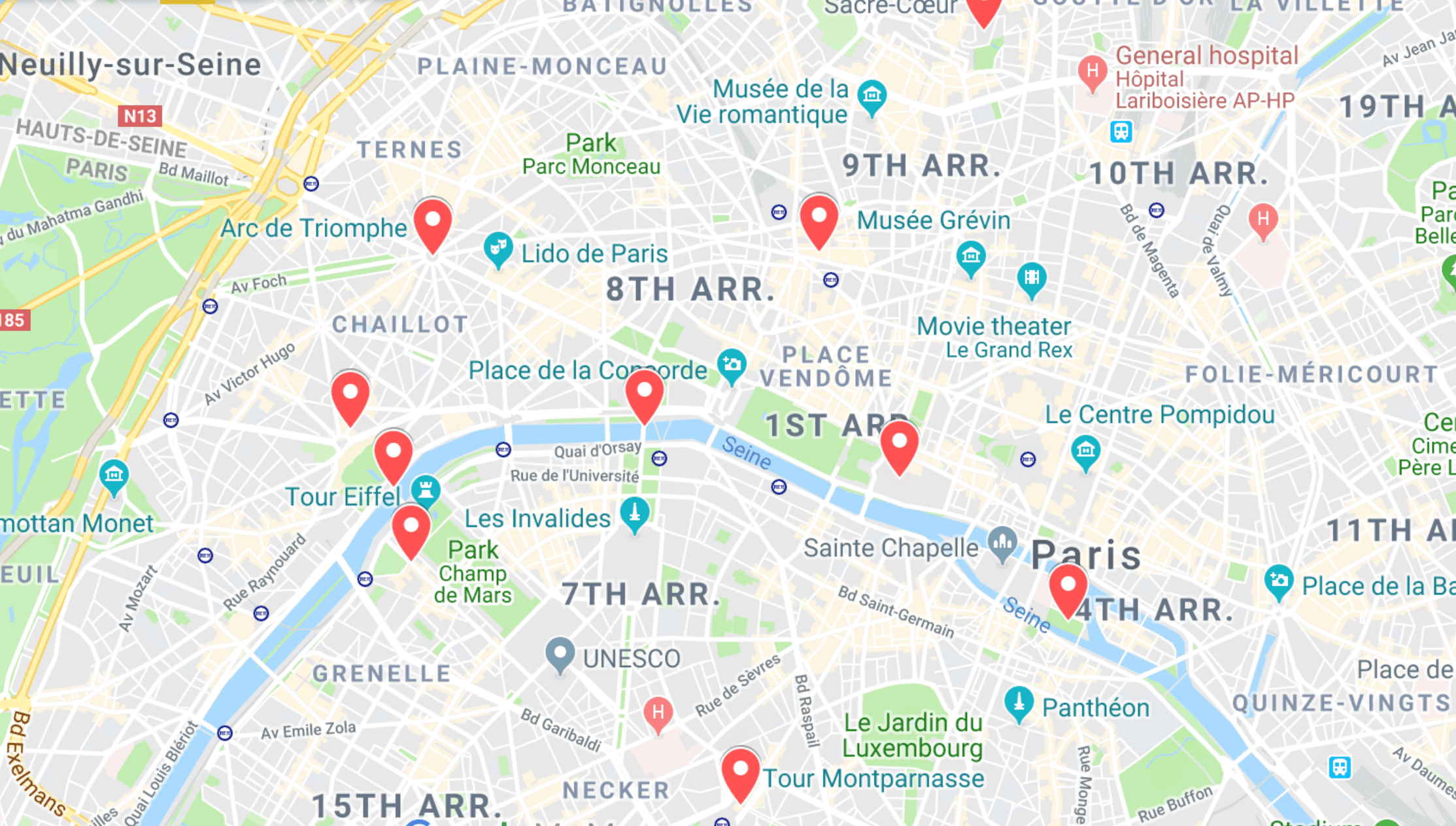 Map Of The Best Paris Sunset Locations