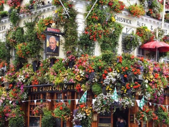 Churchill Arms is the best London photography location | most Instagrammable places in London