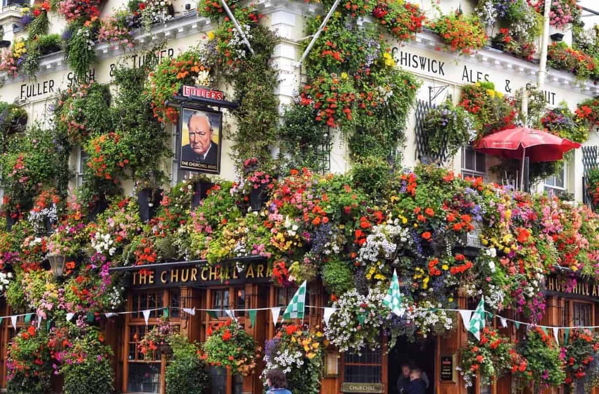 Churchill Arms is the best London photography location | most Instagrammable places in London