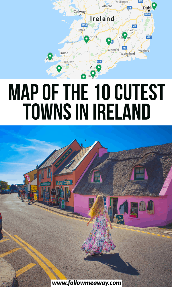 map of the 10 cutest towns in ireland