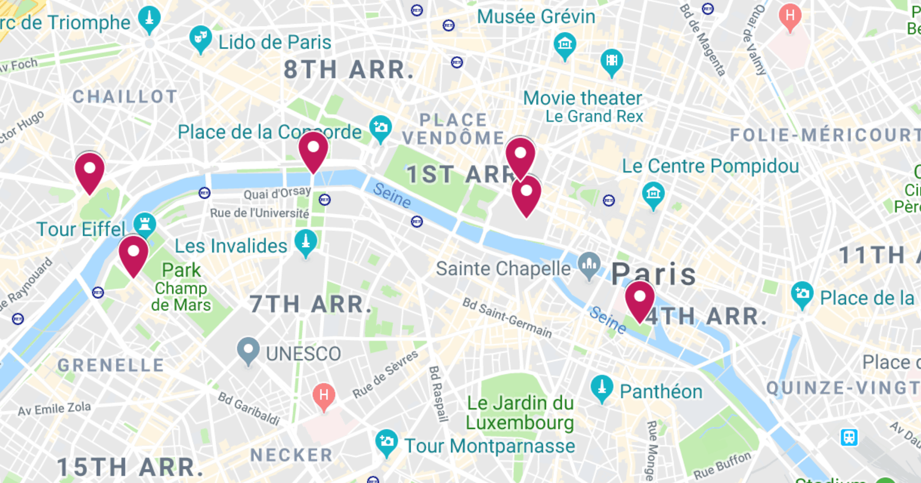 Map Of The Best Paris Sunrise Locations