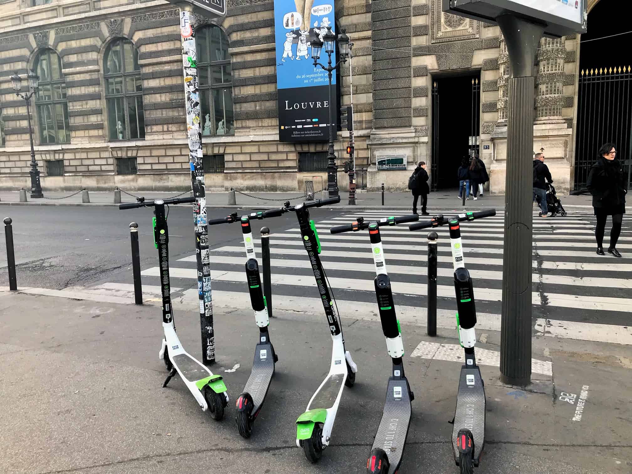 Getting Around During Sunrise In Paris you can use scooters 