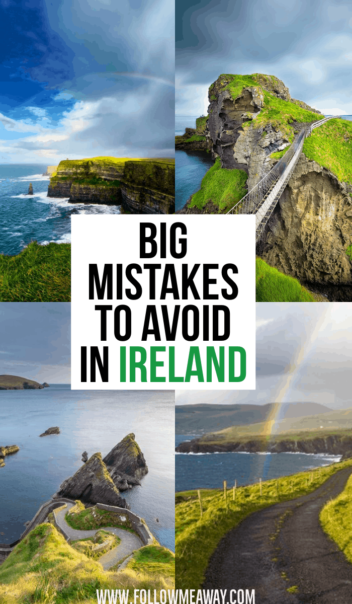 Collage of four Ireland photos with the words "Big Mistakes To Avoid In Ireland"