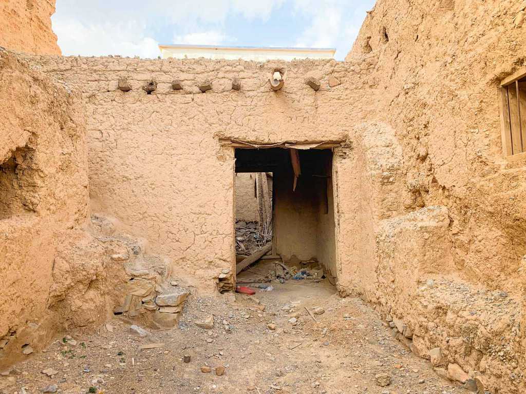 An abandoned doorway in Al Hamra Oman 