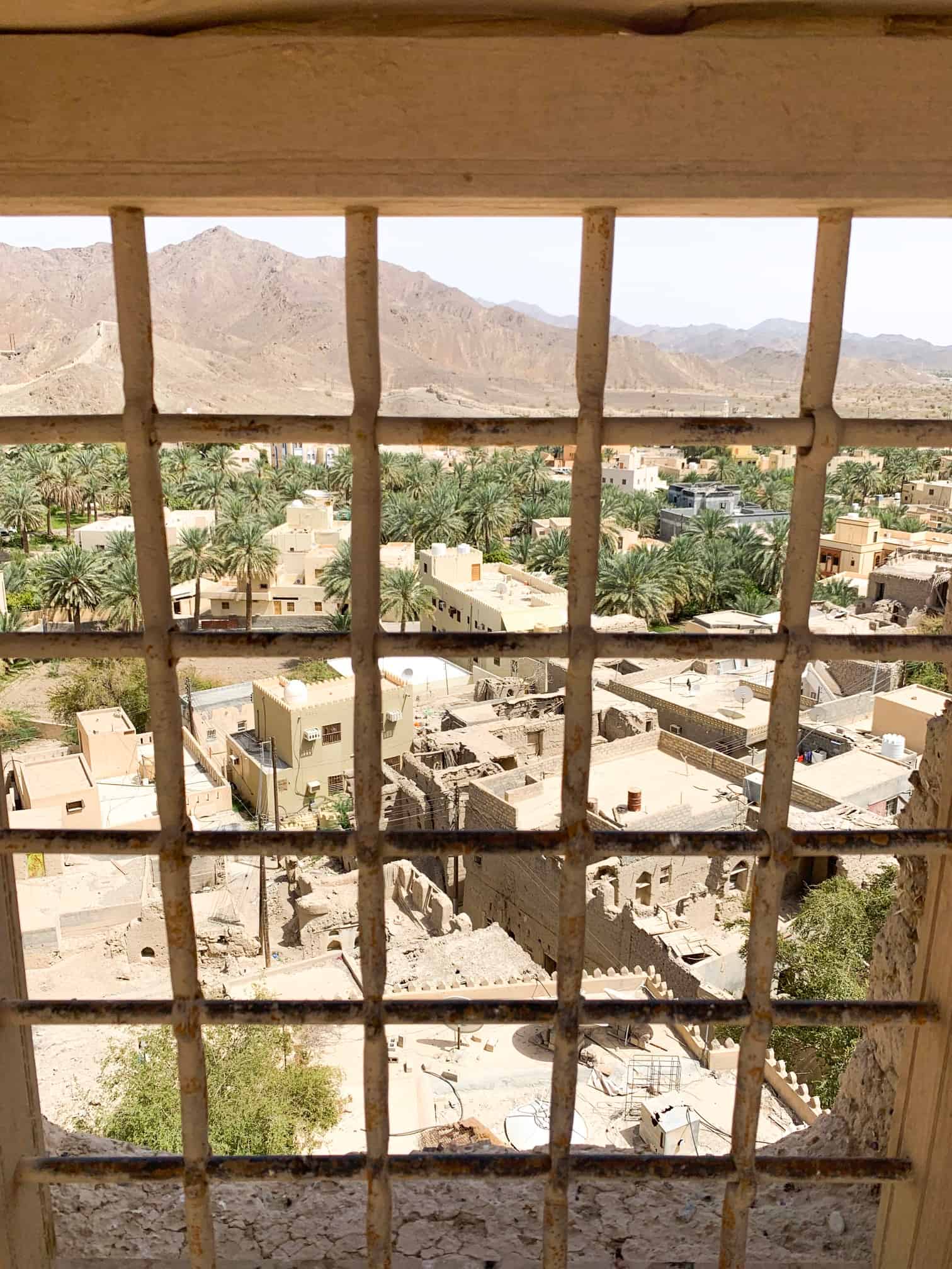 view through a window at Bahla Fort