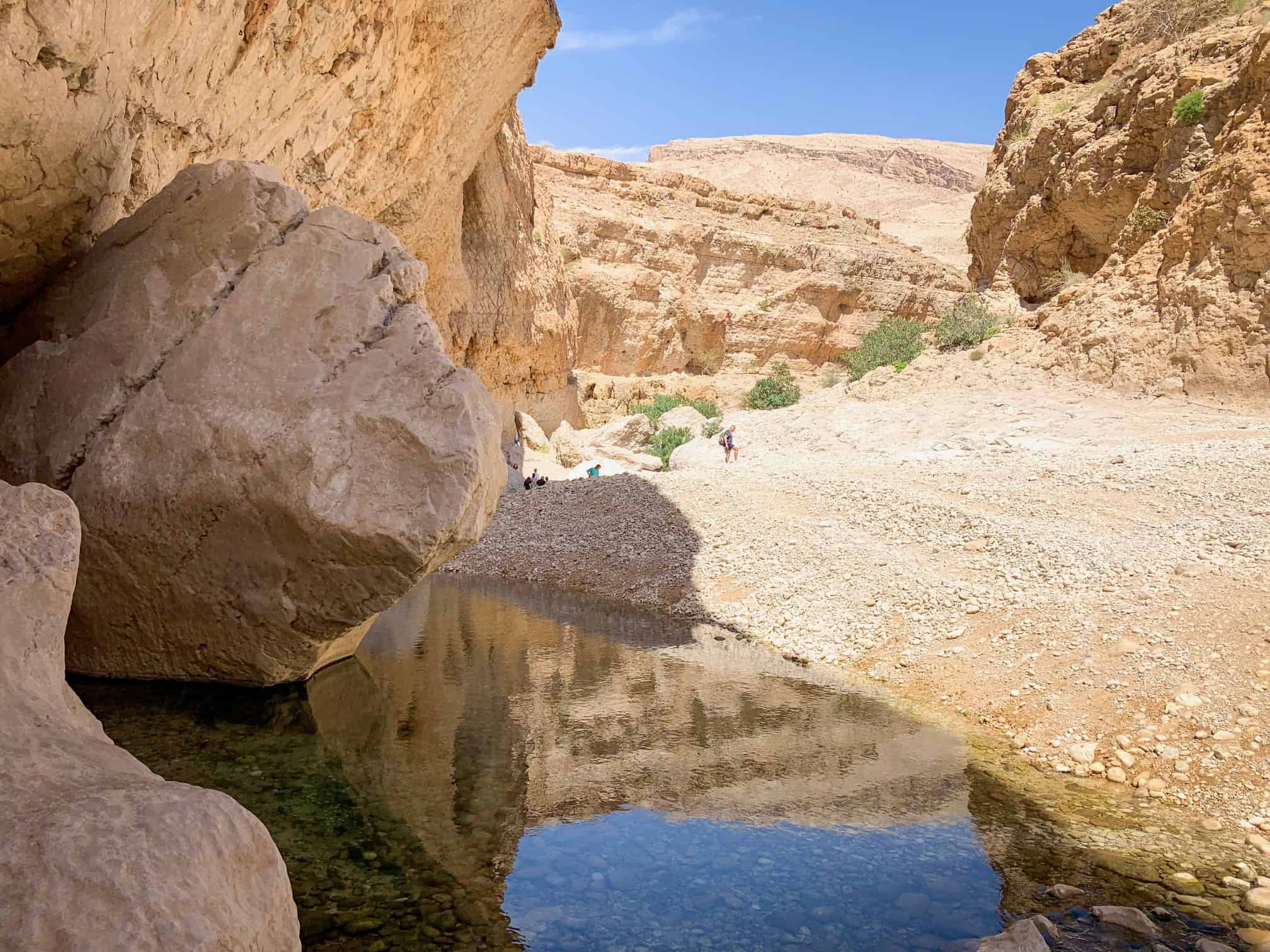 Hike to the cave at Wadi Bani Khalid