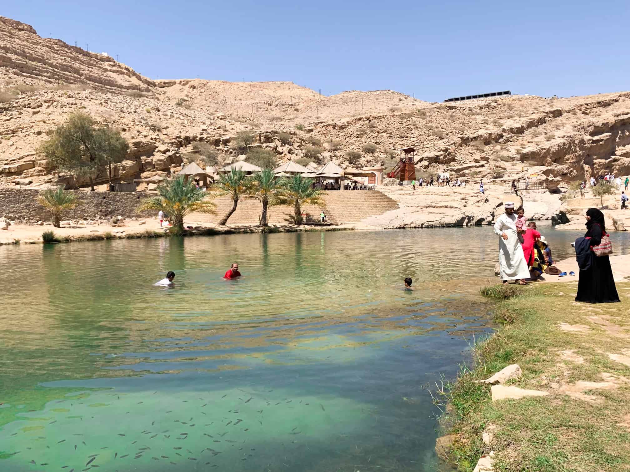 Locals swimming at Wadi Bani Khalid