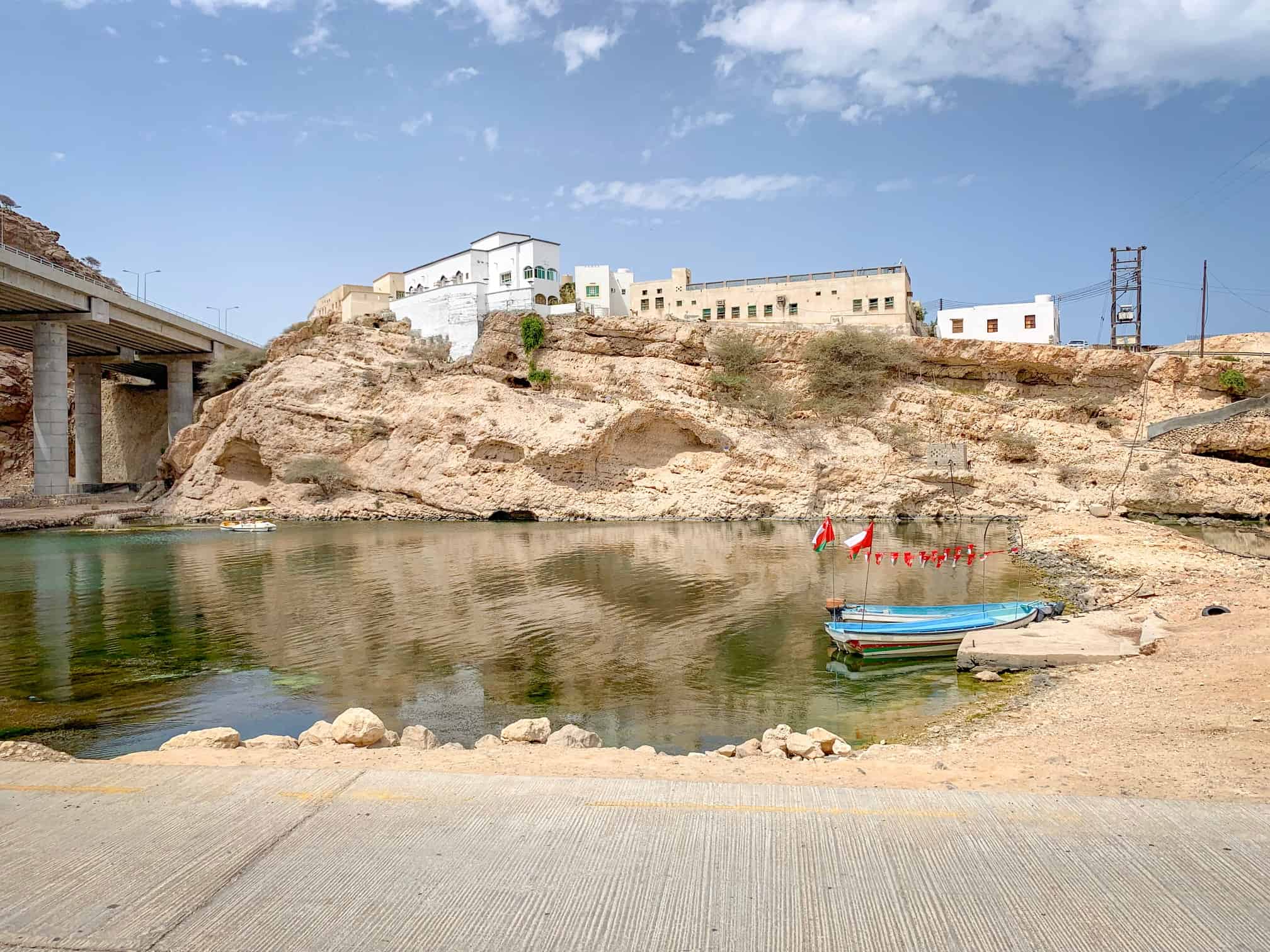 boats at Wadi Shab Oman 