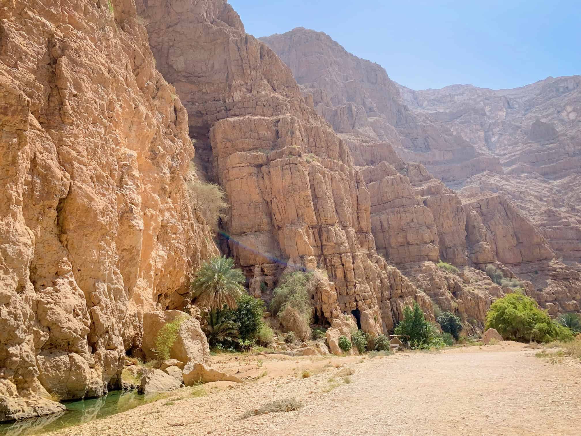 Hiking in the valley of wadi shab Oman
