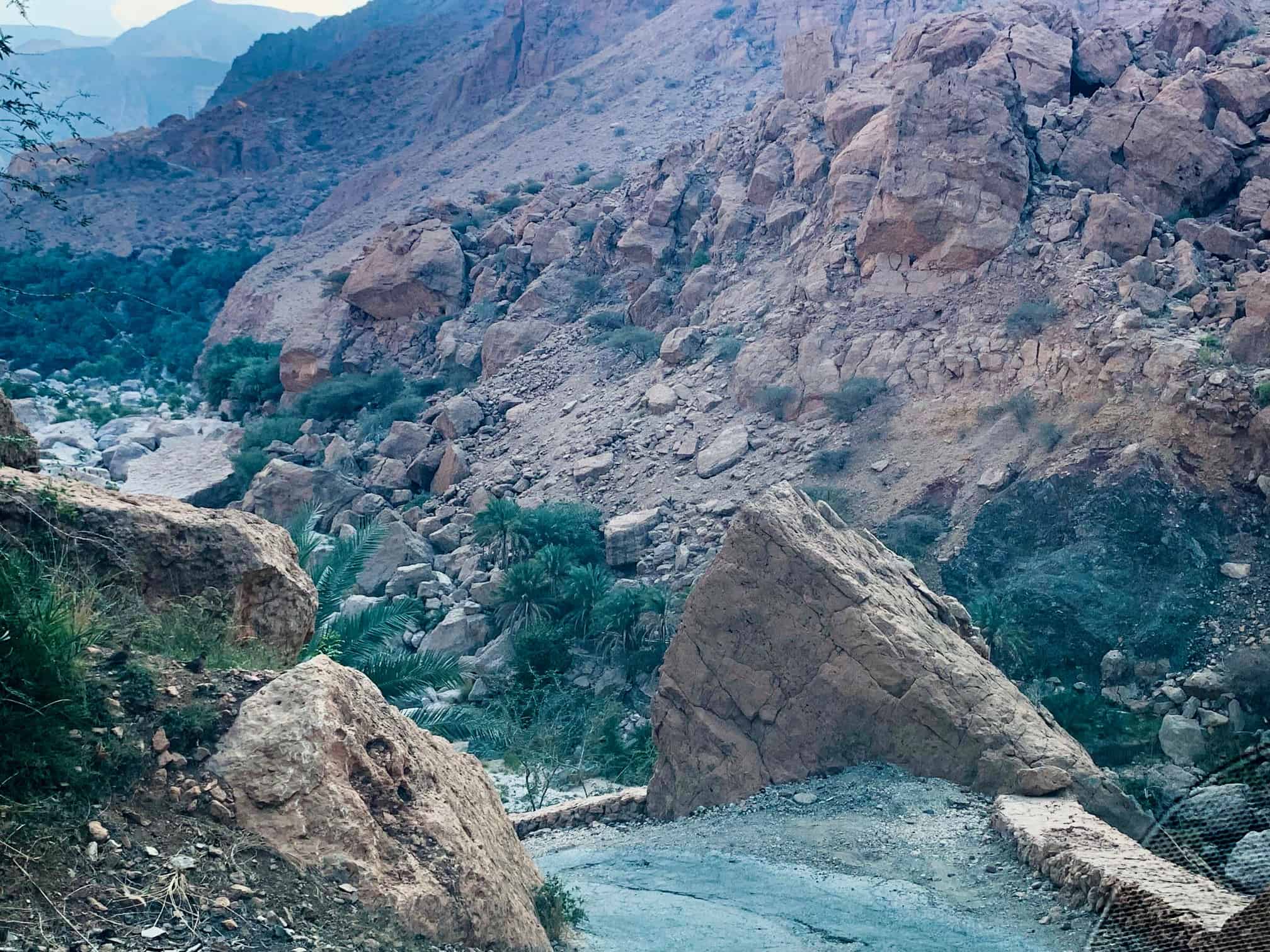 Difficult roads in Wadi Tiwi