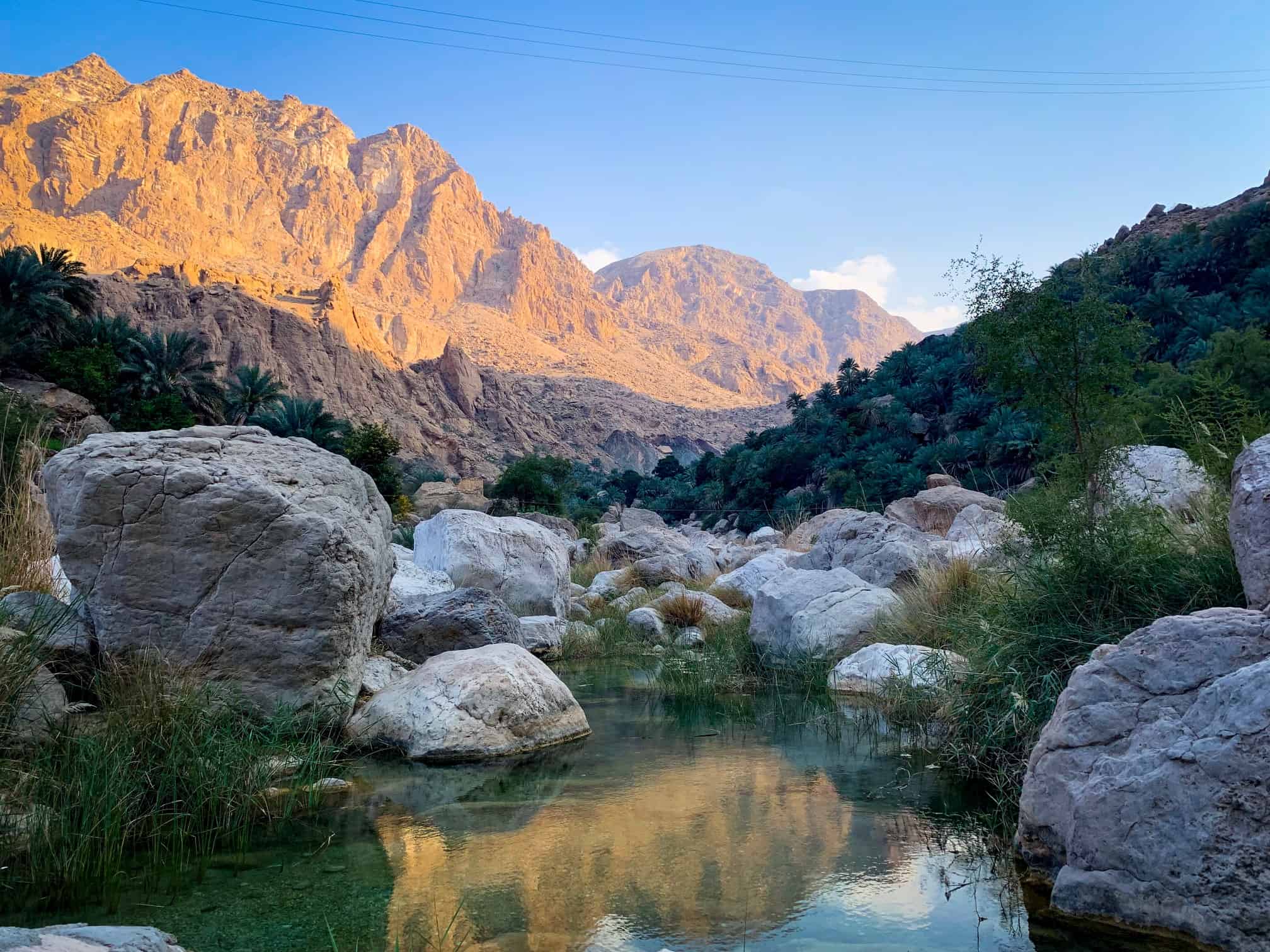 sunset in Wadi Tiwi Oman