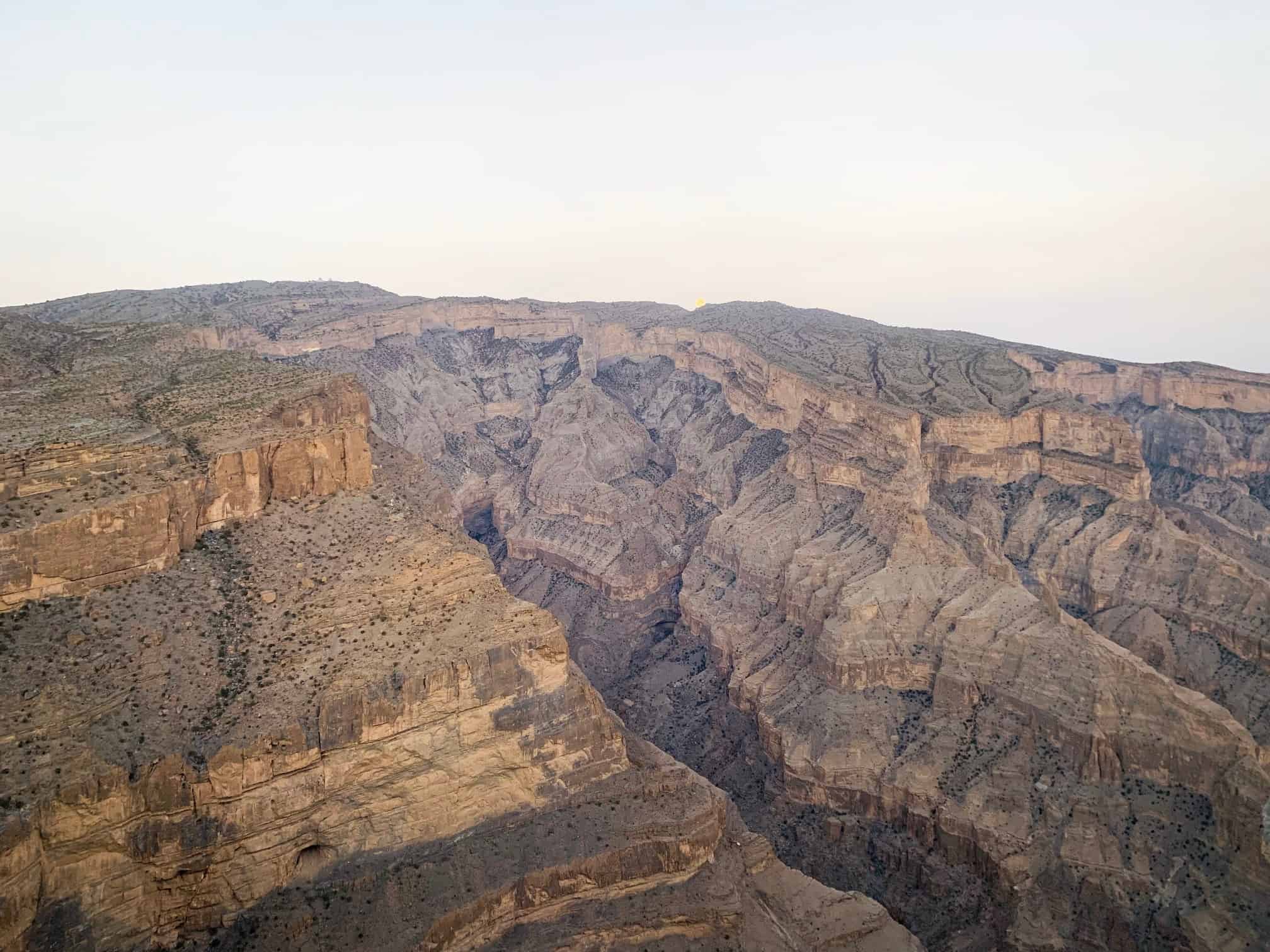 Sunset over the Jebel Shams in Oman