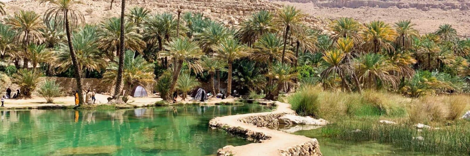 Beautiful walkway at Oman's Wadi Bani Khalid