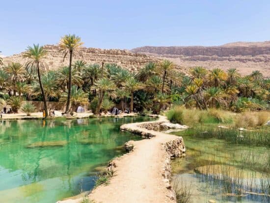 Beautiful walkway at Oman's Wadi Bani Khalid