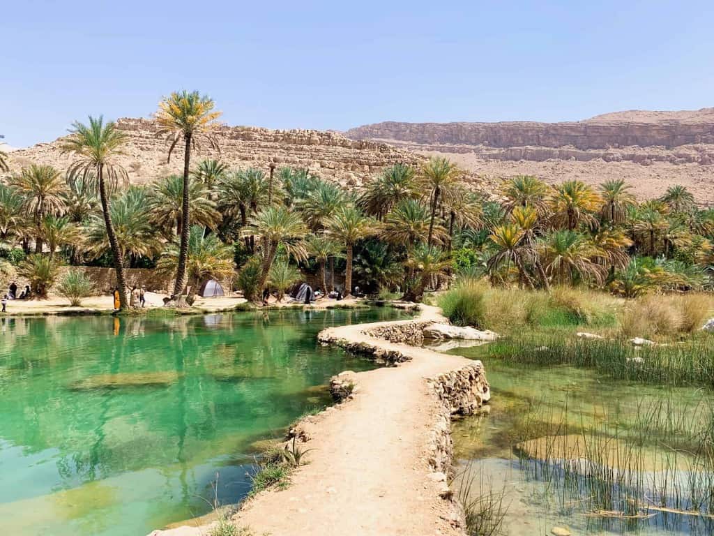 Beautiful walkway at Oman's Wadi Bani Khalid 