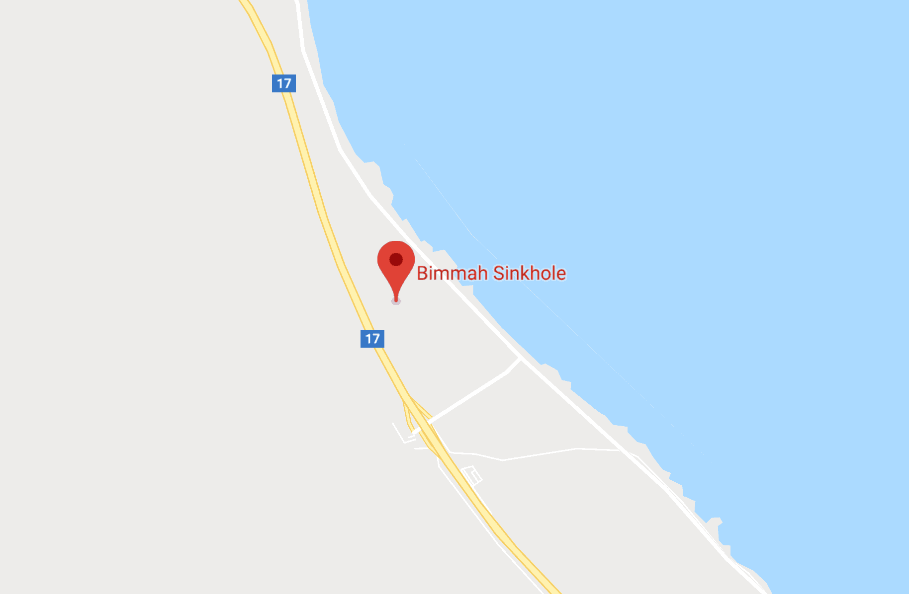 Google maps location of Bimmah Sinkhole in Oman