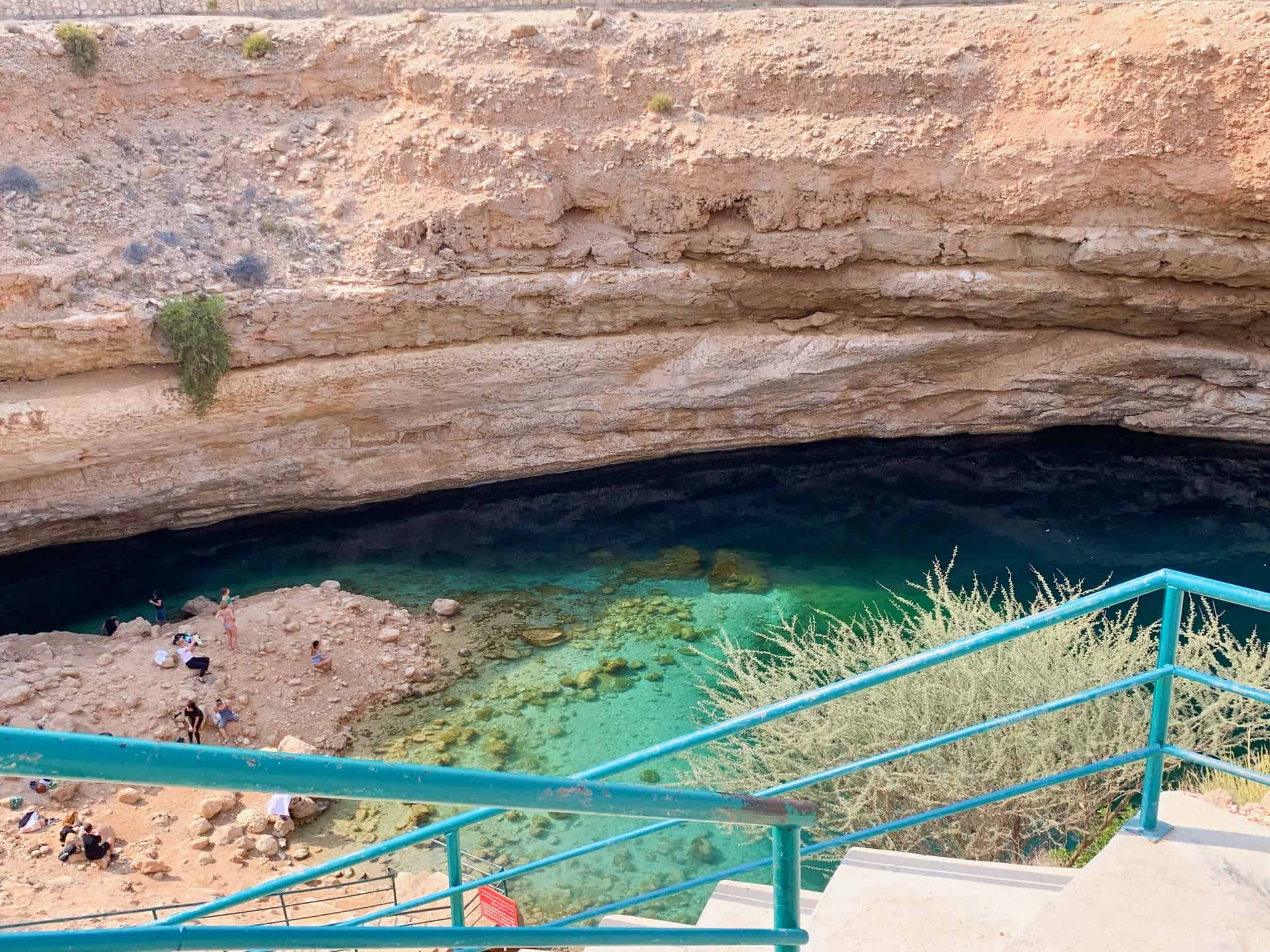 Stairwell down into Bimmah Sinkhole in Oman