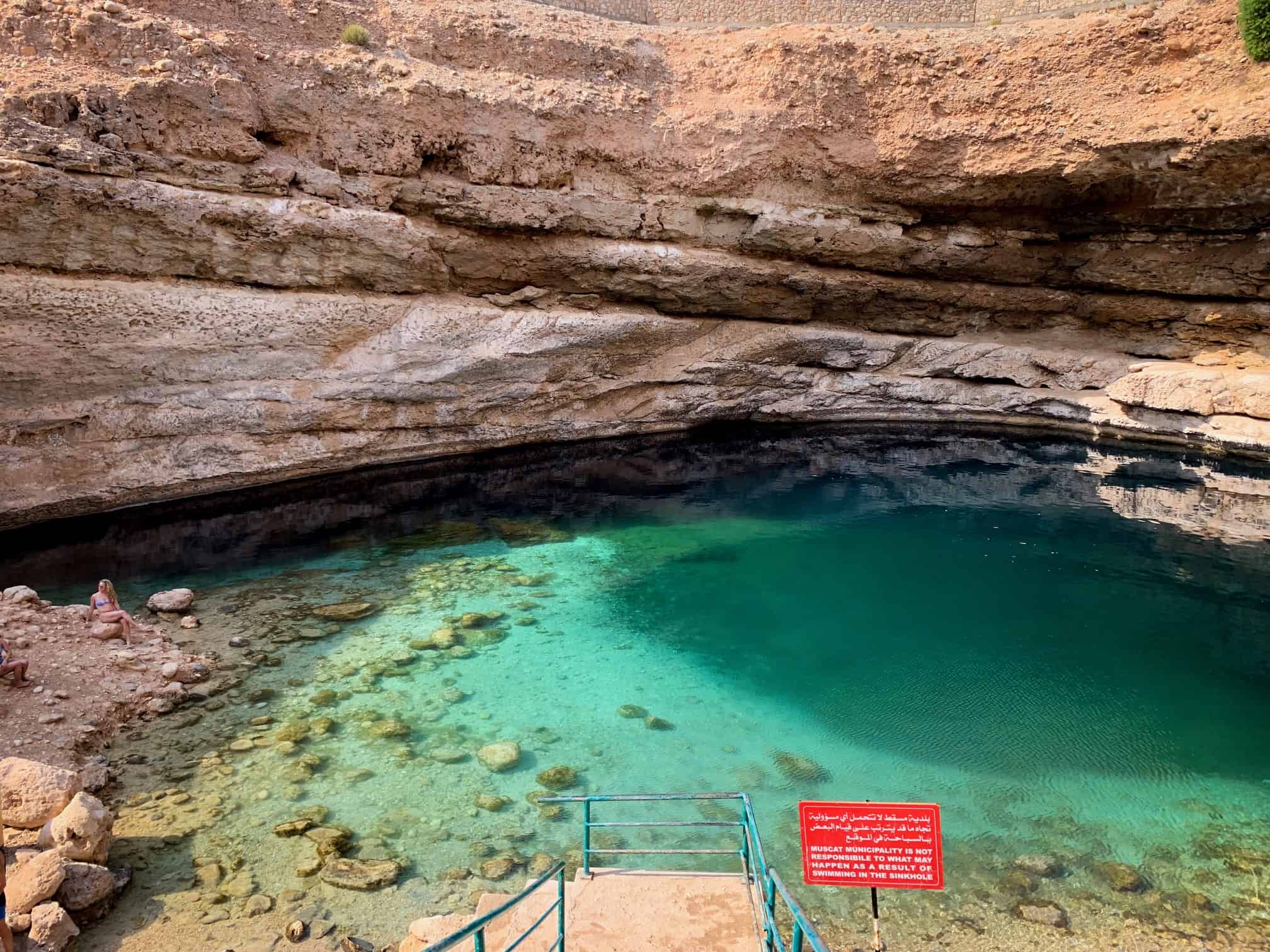 Beautiful blue water at Bimmah Sinkhole in Oman