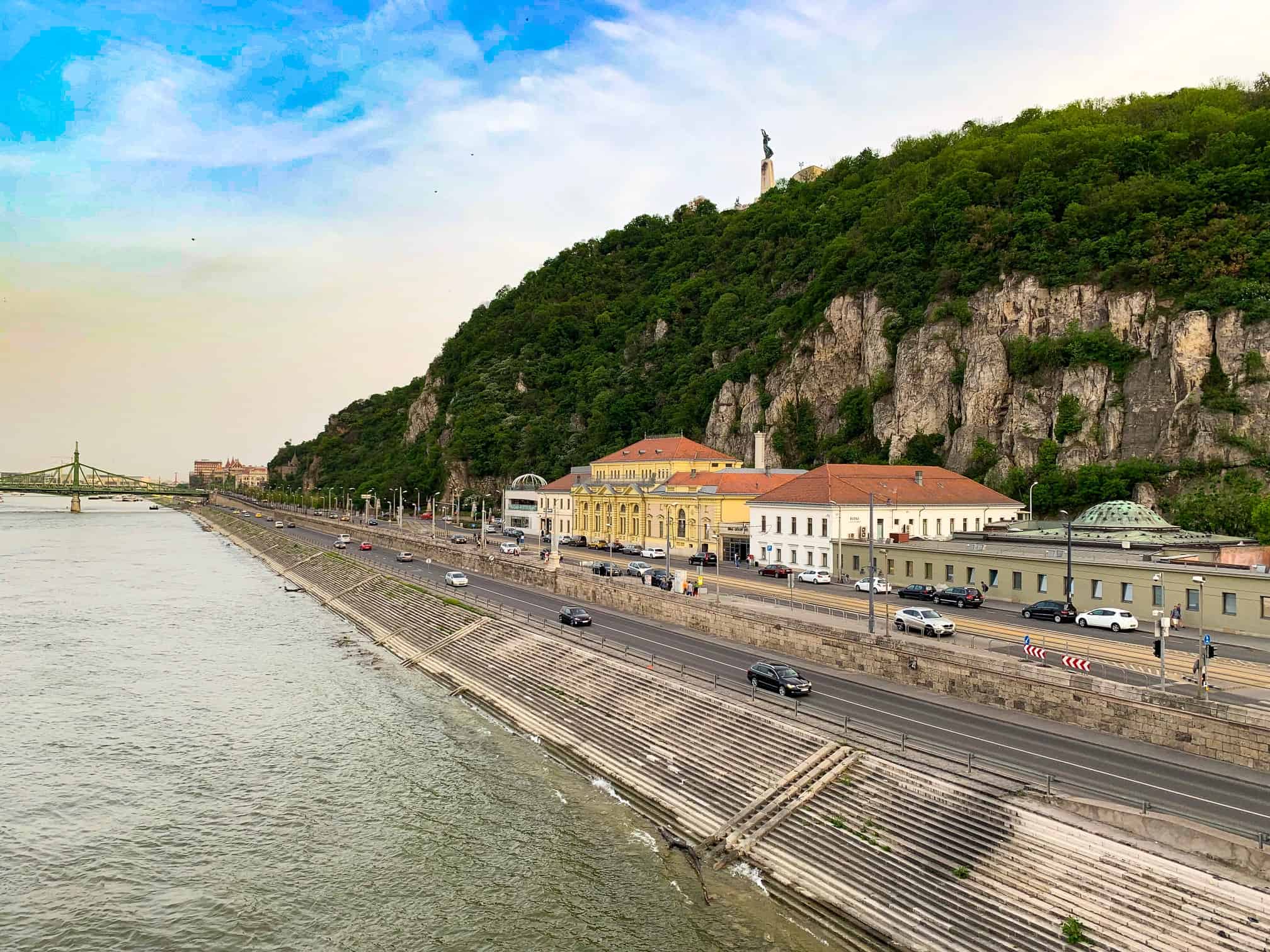 This is what the exterior of Rudas Baths Budapest looks like along the Danube