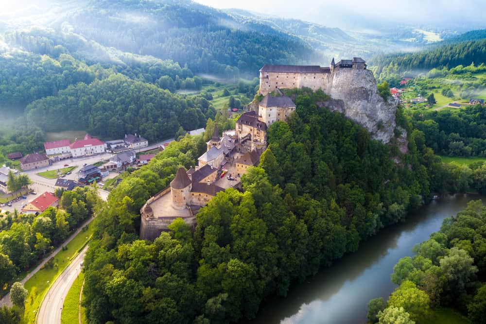 castles in Europe find unique land to build on and Orava Castle sits on a giant rock out cropping