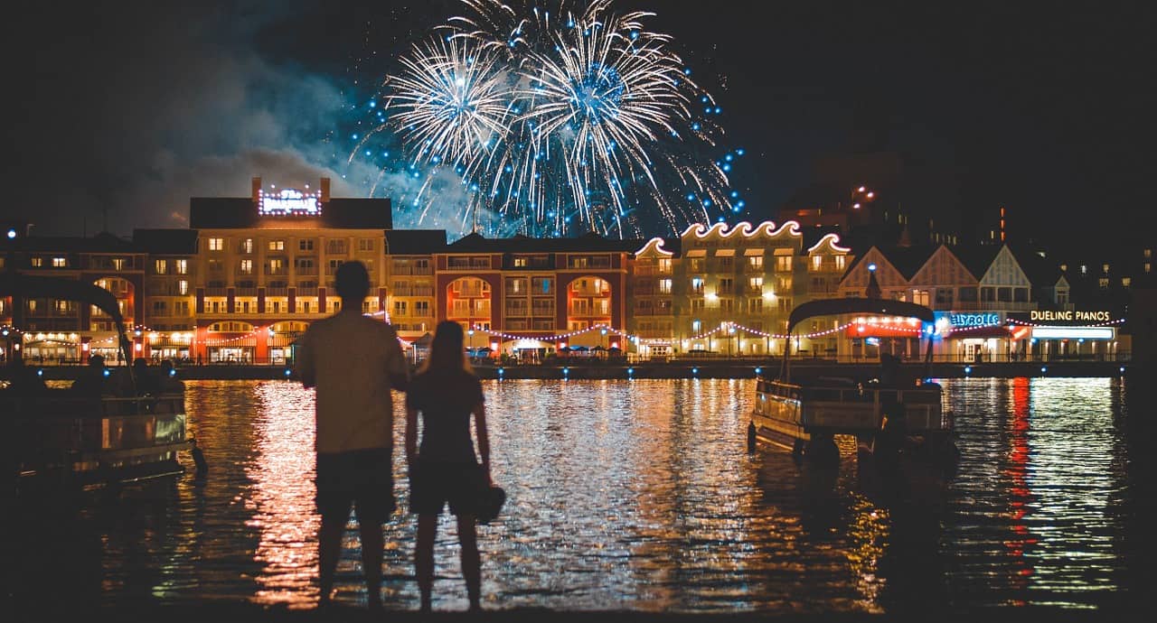 Fireworks over disney's boardwalk
