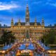 A spectacular view of Vienna and one of the Christmas markets in Austria