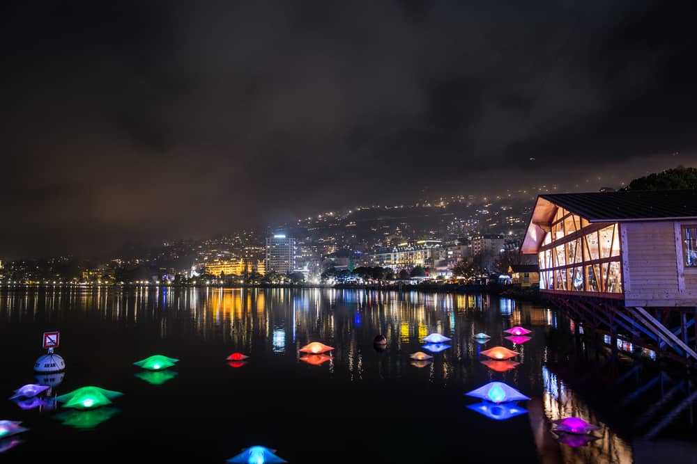 You can see Lake Geneva from the Montreux Christmas market