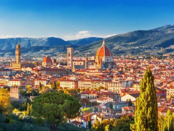 The Piazzale Michelangelo offers a great panoramic view of the city and is a wonderful stop during your one day in Florence.