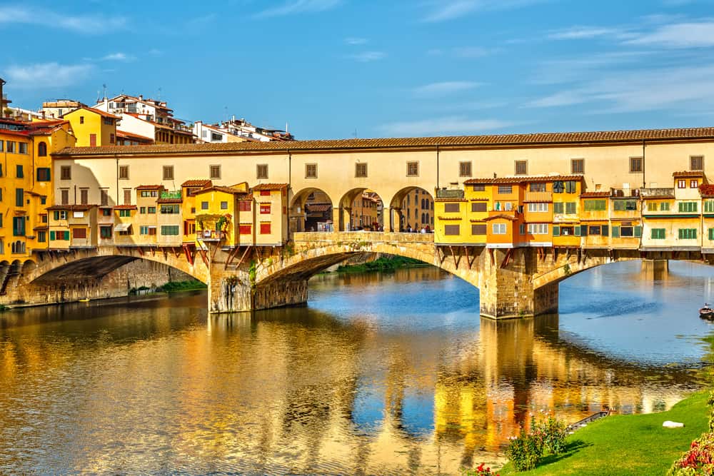 The Ponte Vecchio is a bridge that crosses the Arno river and is filled with shops, making it a must see during your one day in Florence
