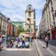 there are many stairs leading to Paris metro stations