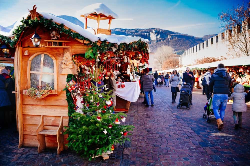 A cute kiosk at the Trento, Italy Christmas Market